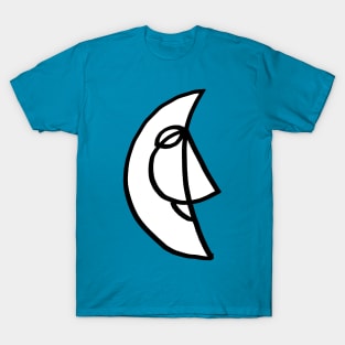 Smiling Moon on Blue T-Shirt